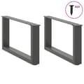Miniatyrbilde 3 av 10: vidaXL Salongbordben U-formet 2 stk antrasitt 60x(30-31) cm stål