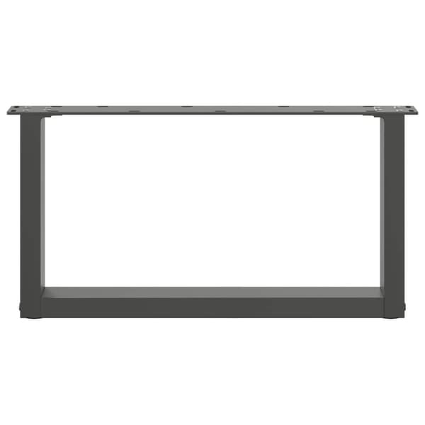 vidaXL Salongbordben U-formet 2 stk antrasitt 60x(30-31) cm stål