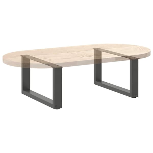 vidaXL Salongbordben U-formet 2 stk antrasitt 60x(30-31) cm stål