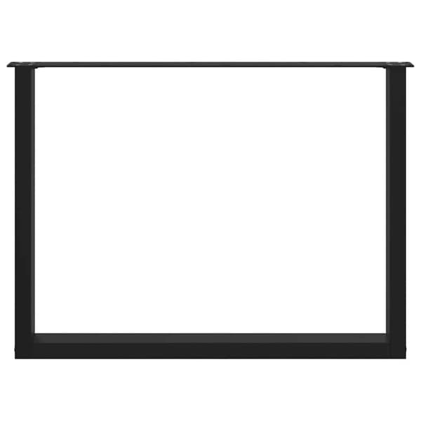 vidaXL Spisebordben U-formet 2 stk svart 100x(72-73) cm stål