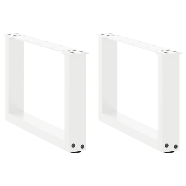 vidaXL Soffbordsben U-formade 2 st vit 50x(30-31) cm stål