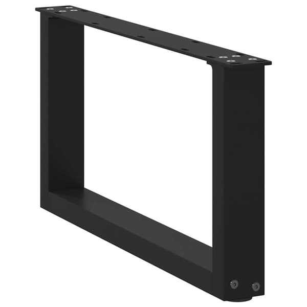 vidaXL Soffbordsben U-formade 2 st svart 60x(30-31) cm stål