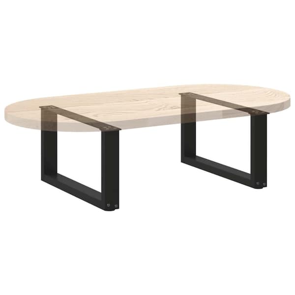 vidaXL Soffbordsben U-formade 2 st svart 60x(30-31) cm stål