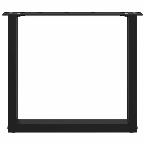 vidaXL Soffbordsben U-formade 2 st svart 50x(42-43) cm stål