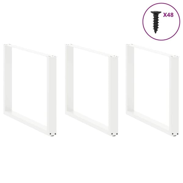 vidaXL Soffbordsben U-formade 2 st vit 100x(72-73) cm stål