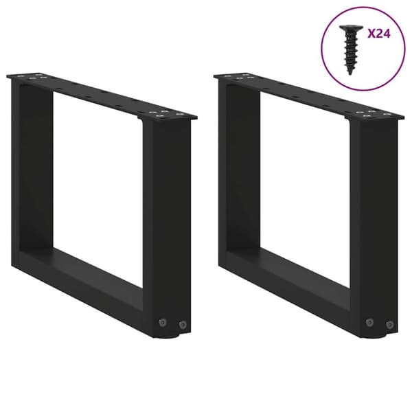 vidaXL Soffbordsben U-formade 2 st svart 50x(30-31) cm stål
