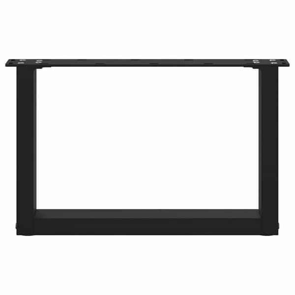 vidaXL Soffbordsben U-formade 2 st svart 50x(30-31) cm stål