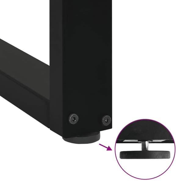 vidaXL Soffbordsben U-formade 2 st svart 50x(30-31) cm stål