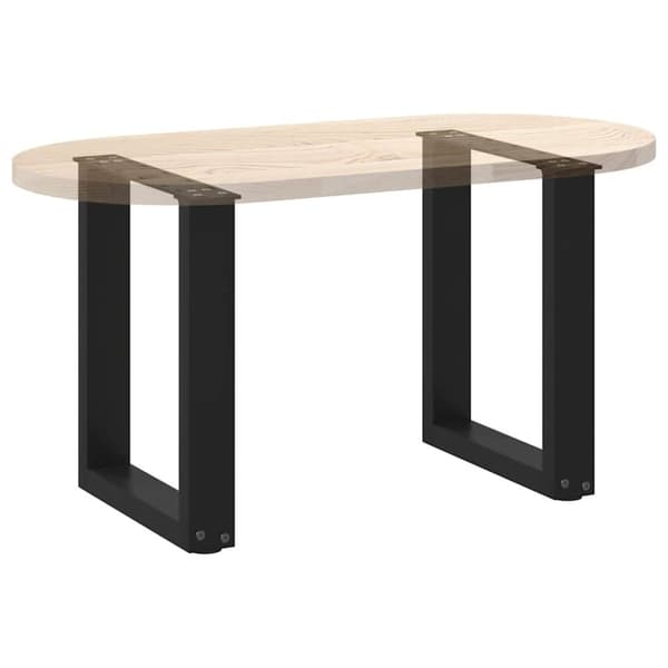 vidaXL Salongbordben U-formet 2 stk svart 28 x (42-43) cm stål