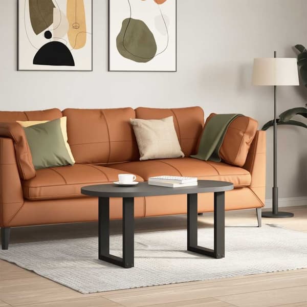 vidaXL Salongbordben U-formet 2 stk svart 28 x (42-43) cm stål