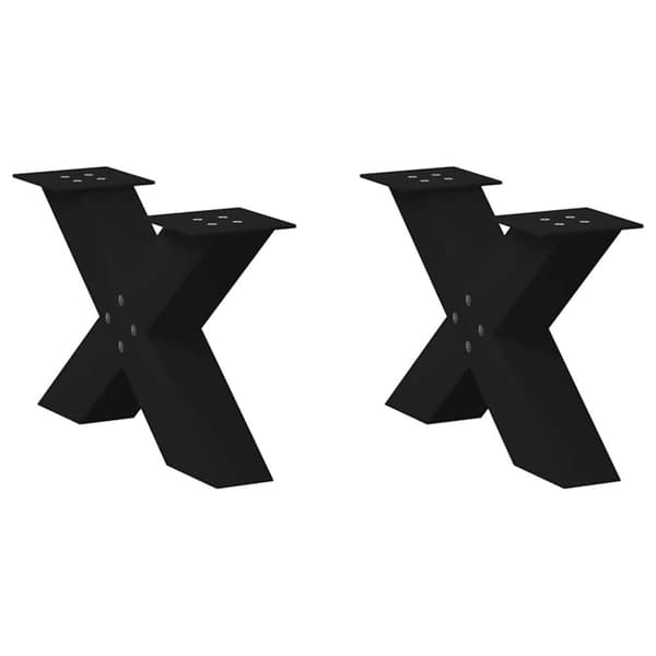 Soffbordsben X-formade 2 st svart 60x(30-31) cm stål