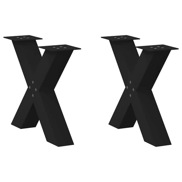 Soffbordsben X-formade 2 st svart 50x(42-43) cm stål