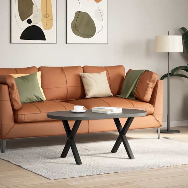 Soffbordsben X-formade 2 st svart 60x(42-43) cm stål