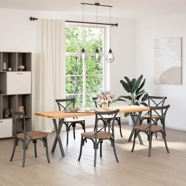 Matbordsben X-formad 2 st antracit 57x(72-73) cm stål