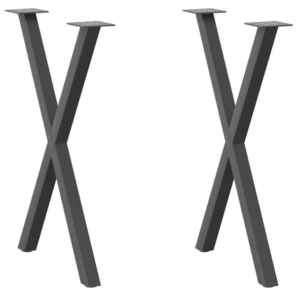 Matbordsben X-formad 2 st antracit 57x(72-73) cm stål