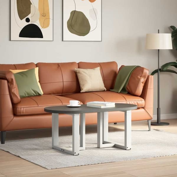 Soffbordsben T-formade 2 st vit 50x25x(42-43) cm stål
