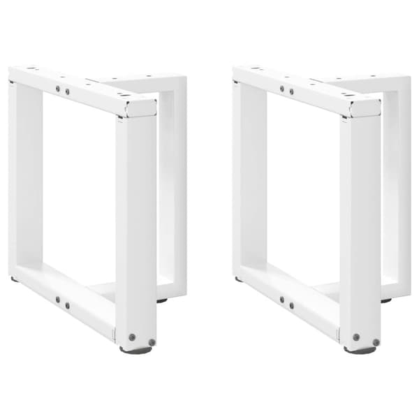Soffbordsben T-formade 2 st vit 50x25x(42-43) cm stål