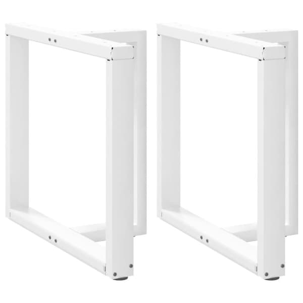 Matbordsben T-formad 2 st vit 70x35x(72-73) cm stål