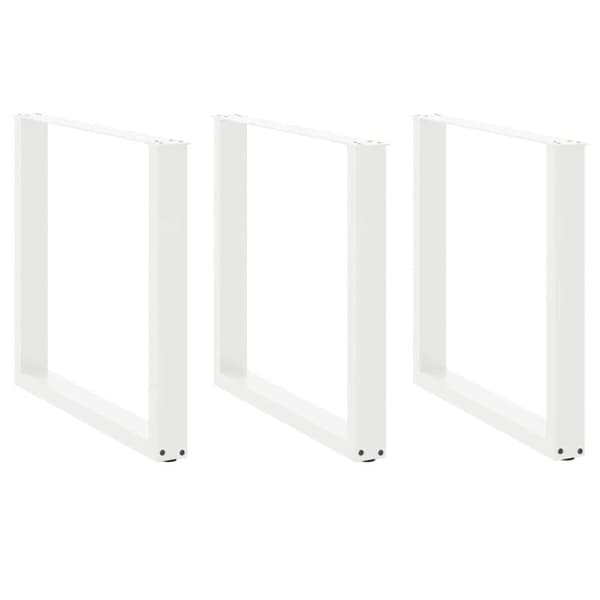 Soffbordsben U-formade 3 st vit 90x(72-73) cm stål