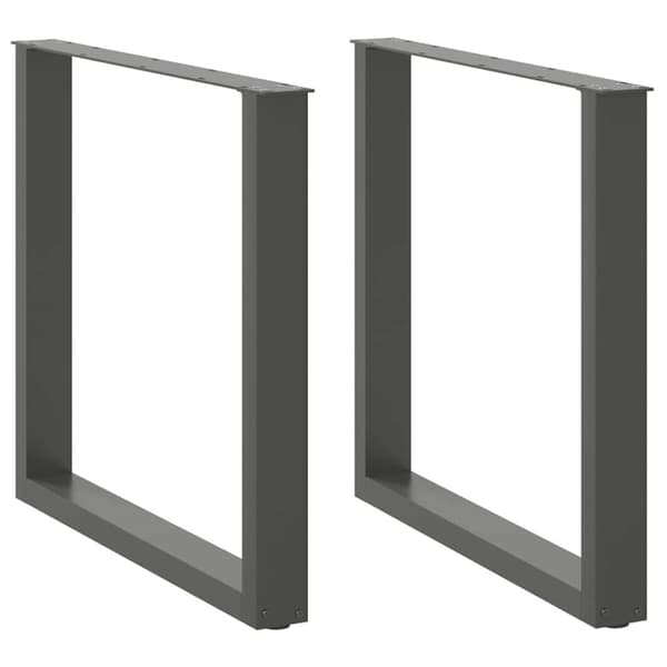 Matbordsben U-formad 2 st antracit 80x(72-73) cm stål