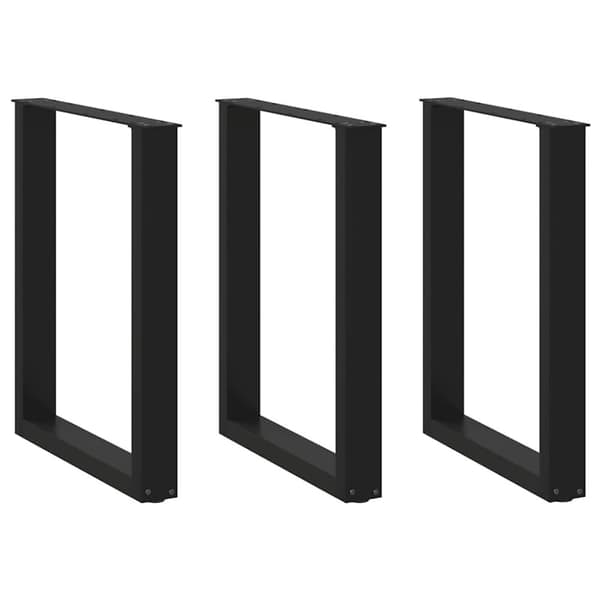 Soffbordsben U-formade 3 st svart 70x(72-73) cm stål
