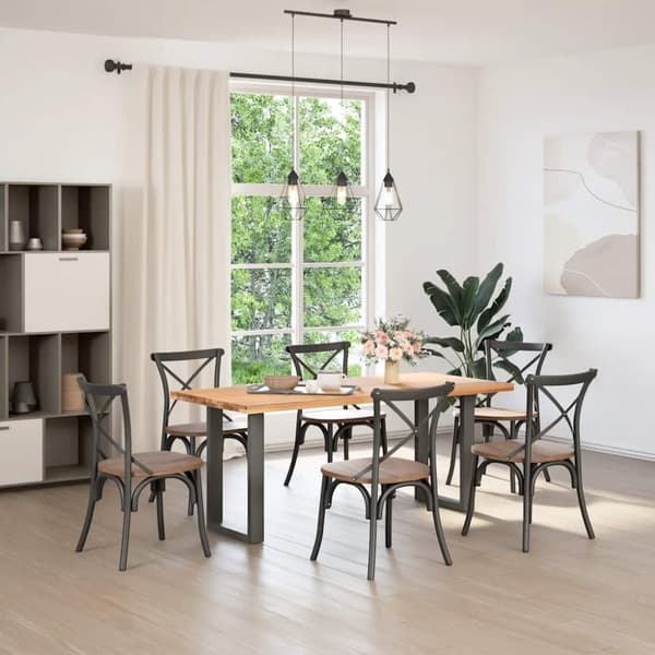 Matbordsben U-formad 2 st antracit 50x(72-73) cm stål