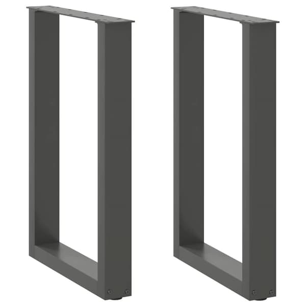 Matbordsben U-formad 2 st antracit 50x(72-73) cm stål