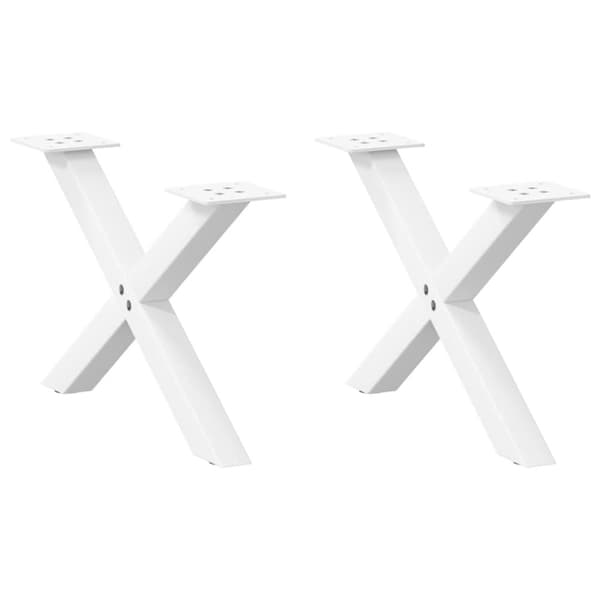 Soffbordsben X-formade 2 st vit 60x(30-31) cm stål