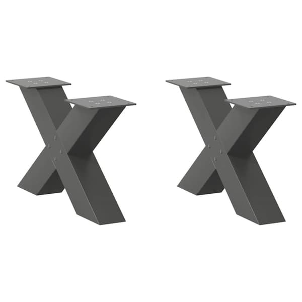 Soffbordsben X-formade 2 st antracit 50x(30-31) cm stål
