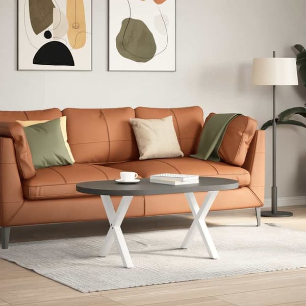 Soffbordsben X-formade 2 st vit 50x(42-43) cm stål