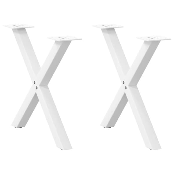 Soffbordsben X-formade 2 st vit 50x(42-43) cm stål