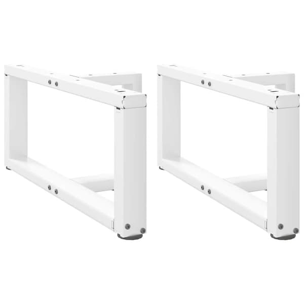 Soffbordsben T-formade 2 st vit 60x25x(30-31) cm stål