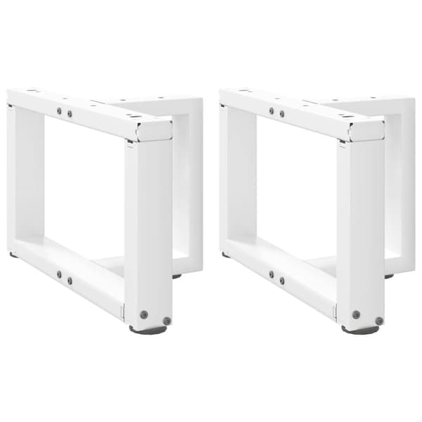 Soffbordsben T-formade 2 st vit 40x25x(30-31) cm stål