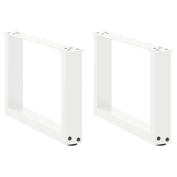 Soffbordsben U-formade 2 st vit 50x(30-31) cm stål