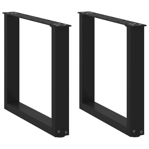 Soffbordsben U-formade 2 st svart 50x(42-43) cm stål