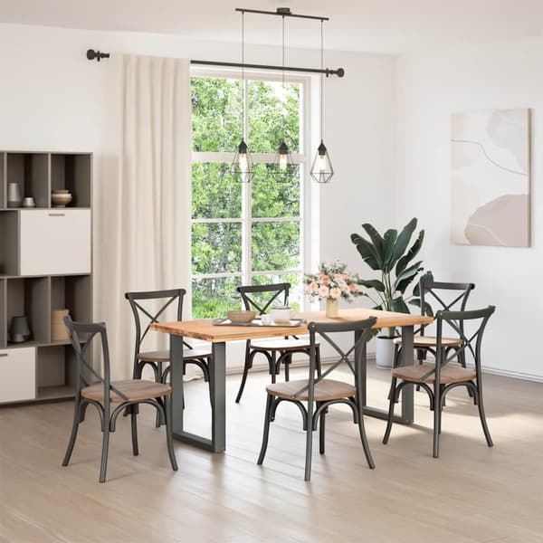 Matbordsben U-formad 2 st antracit 60x(72-73) cm stål