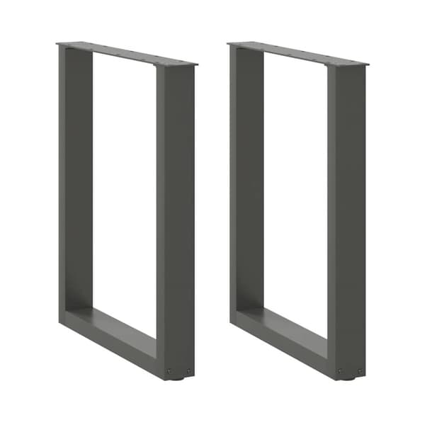 Matbordsben U-formad 2 st antracit 60x(72-73) cm stål