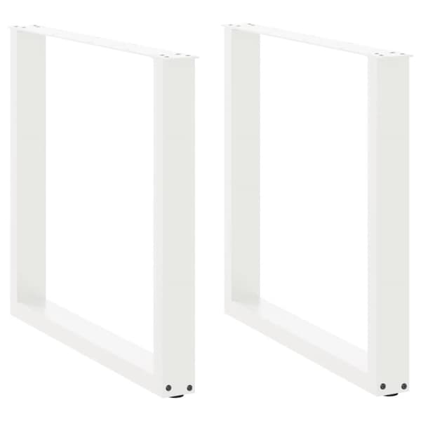 Matbordsben U-formad 2 st vit 80x(72-73) cm stål