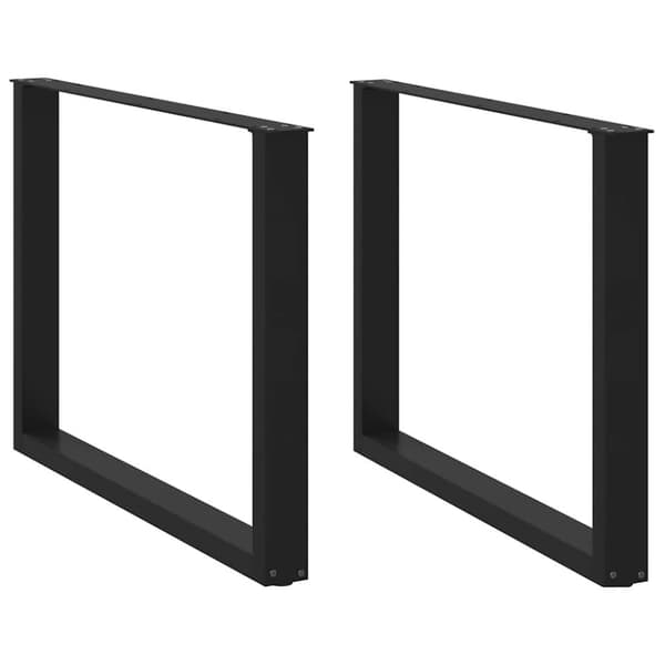 Matbordsben U-formad 2 st svart 100x(72-73) cm stål