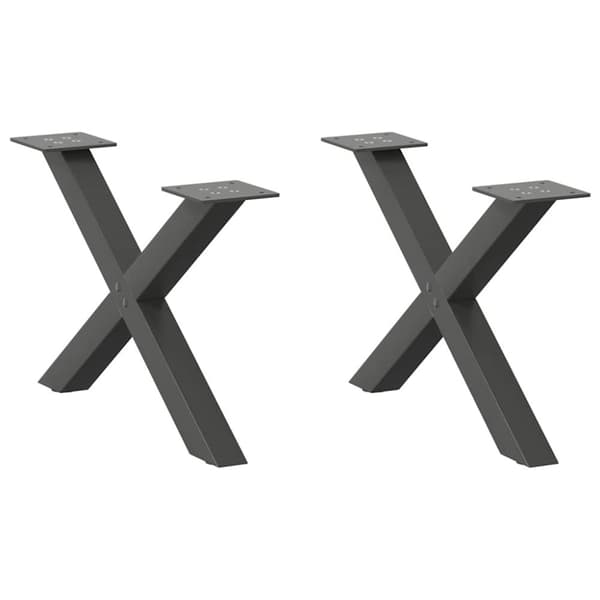 Soffbordsben X-formade 2 st antracit 60x(30-31) cm stål