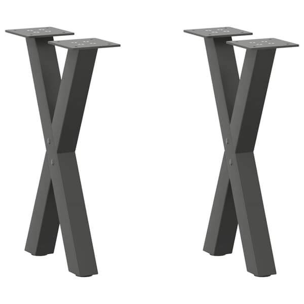 Soffbordsben X-formade 2 st antracit 38x(42-43) cm stål