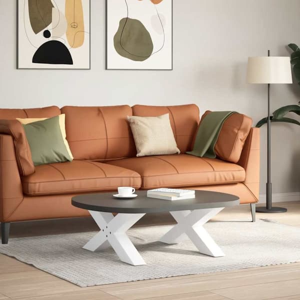 Soffbordsben X-formade 2 st vit 70x(30-31) cm stål