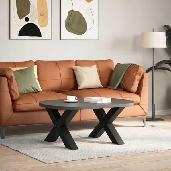 Soffbordsben X-formade 2 st svart 70x(42-43) cm stål