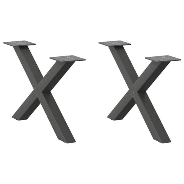 Soffbordsben X-formade 2 st antracit 50x(30-31) cm stål