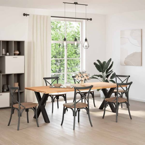 Matbordsben X-formad 2 st svart 70x(72-73) cm stål