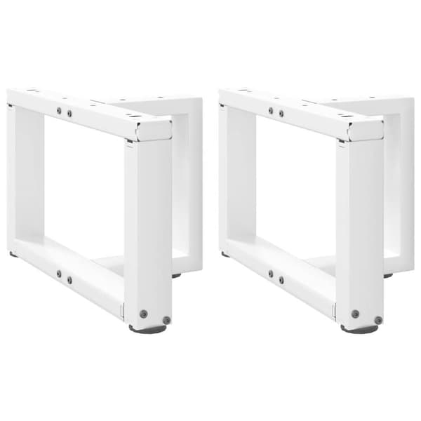 Soffbordsben T-formade 2 st vit 50x25x(30-31) cm stål
