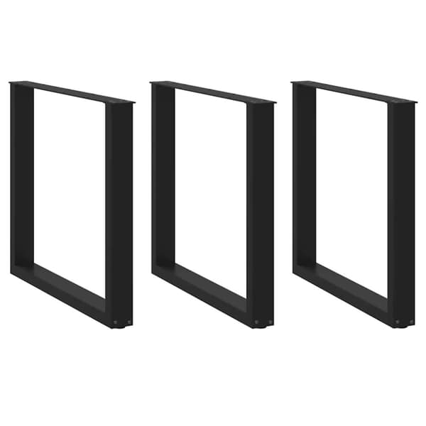 Soffbordsben U-formade 3 st svart 90x(72-73) cm stål