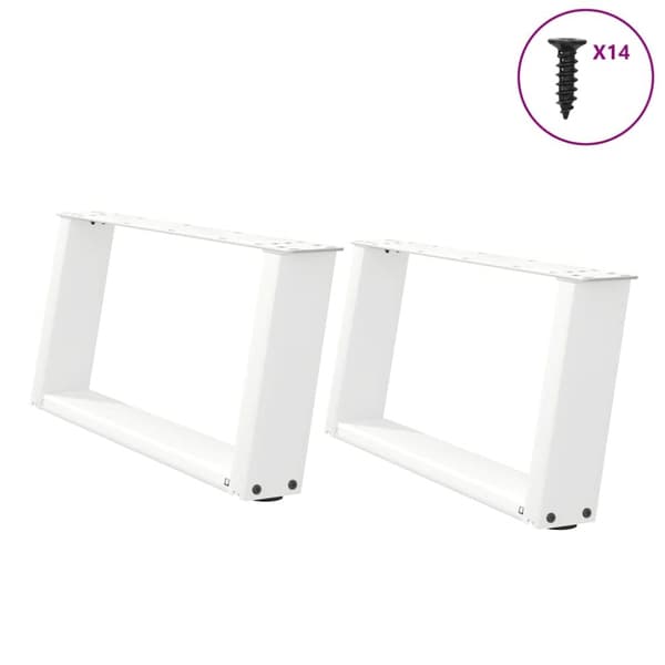 Soffbordsben U-formade 2 st vit 60x(30-31) cm stål