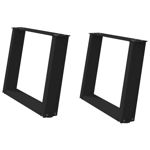 Soffbordsben U-formade 2 st svart 60x(42-43) cm stål