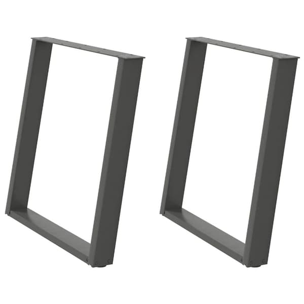 Matbordsben U-formad 2 st antracit 70x(72-73) cm stål
